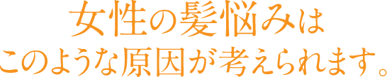 女性の髪悩みはこのような原因が考えられます