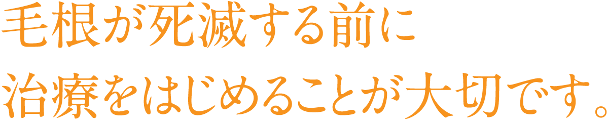 毛根が死滅する前に治療を始めることが大切です。